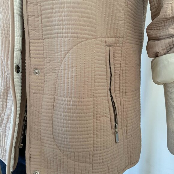 Gallery Quilted Jacket – Dusty Blush / Nude Tone Textured Quilted Coat–Women’s M - Picture 4 of 7